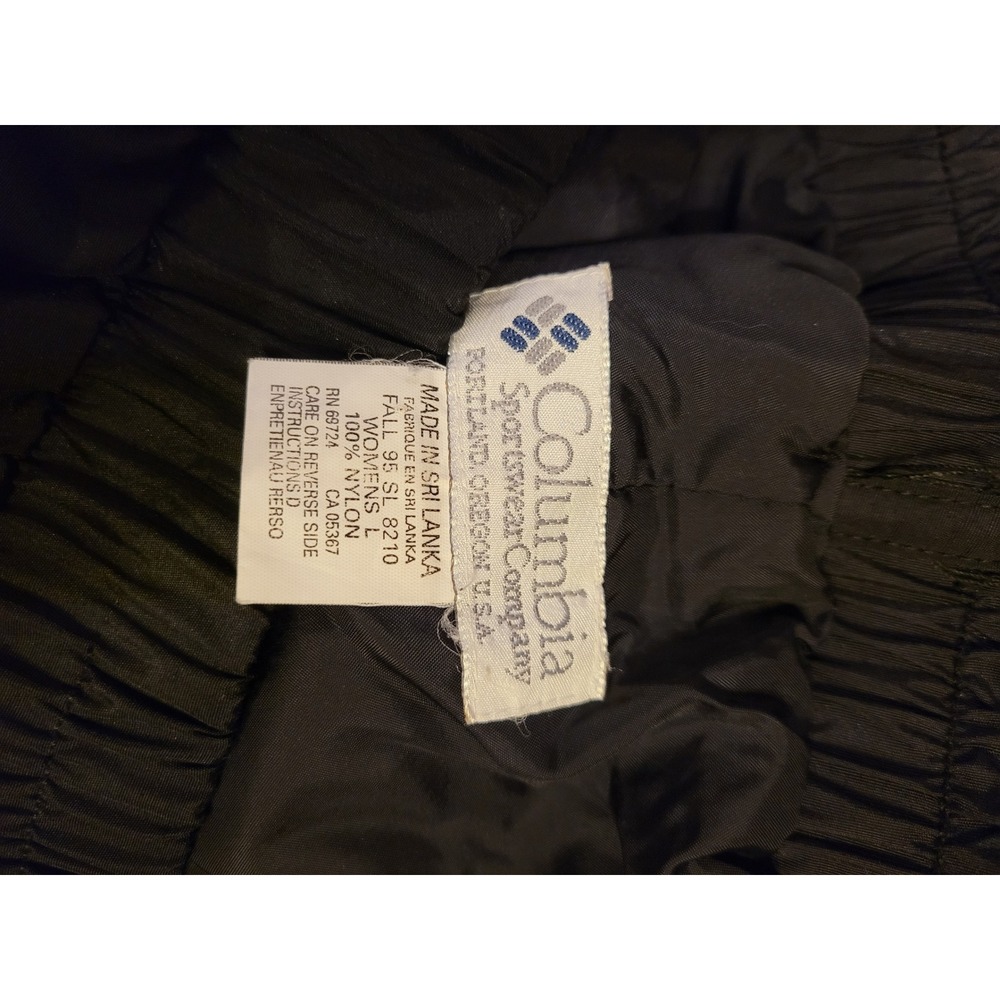 Columbia Vintage 95 SL 8210 Black Nylon Windbreaker Pants Womens Large - Picture 3 of 4